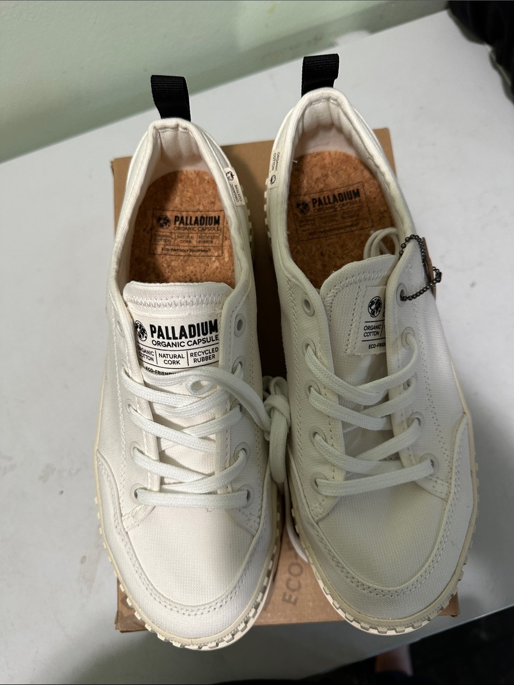Palladium Off-White Canvas Platform Lace-Ups - Picture 4 of 6